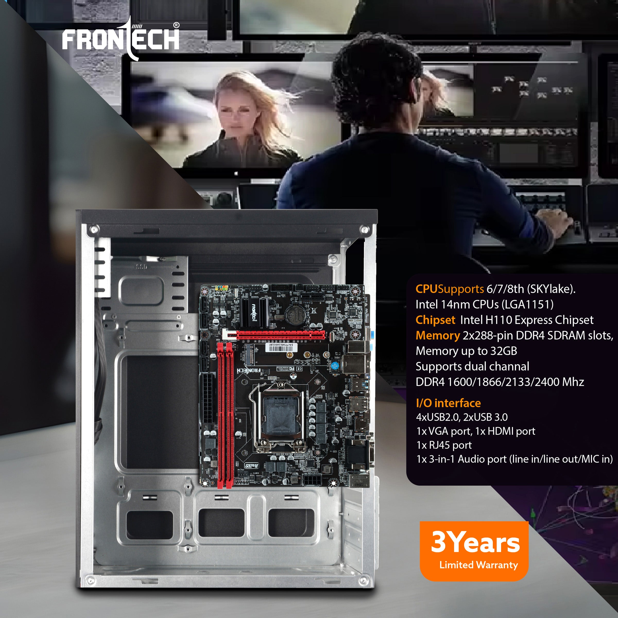Frontech H310 Motherboard | LGA 1151, Supports 8th & 9th Gen CPUs, 2xUSB 3.0, 4xUSB 2.0, 4xSATA, NVMe, HDMI, VGA, PCIe x16 (FT-0482) Frontech H310 Motherboard | LGA 1151, Supports 8th & 9th Gen CPUs, 2xUSB 3.0, 4xUSB 2.0, 4xSATA, NVMe, HDMI, VGA, PCIe x16 (FT-0482)